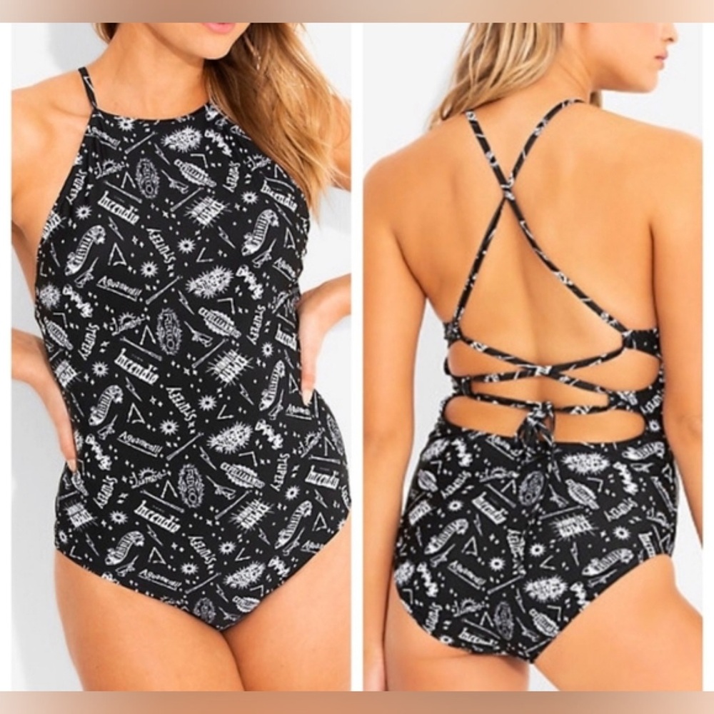 Harry Potter Spells Swimsuit One Piece Swimsuit - XL